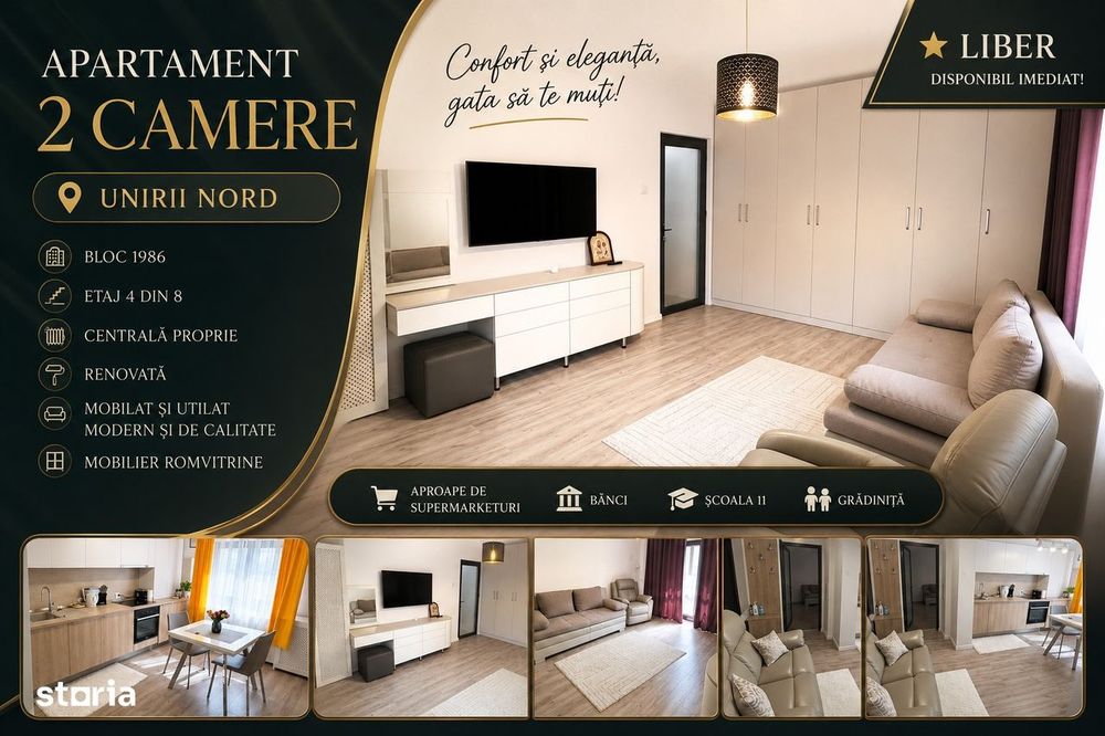 Decomandat – Unirii Nord | Centrală proprie | Liber | mutare imediata