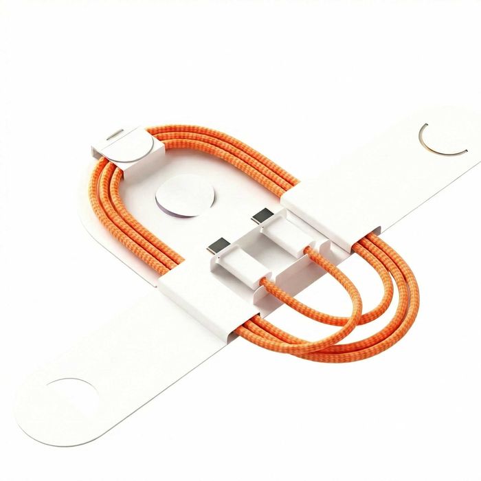 Cablu USB-C la USB-C 60W, Wyred by Monga, 1m, Împletit, Portocaliu NOU