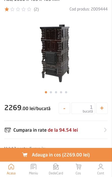 Soba teracota pe lemne cu plita de gatit