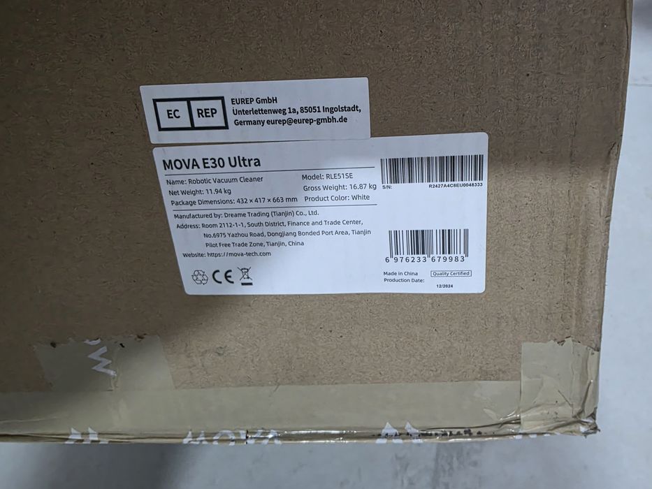 Aspirator robot Mova E30 Ultra, 7000 Pa putere de aspirare, alb