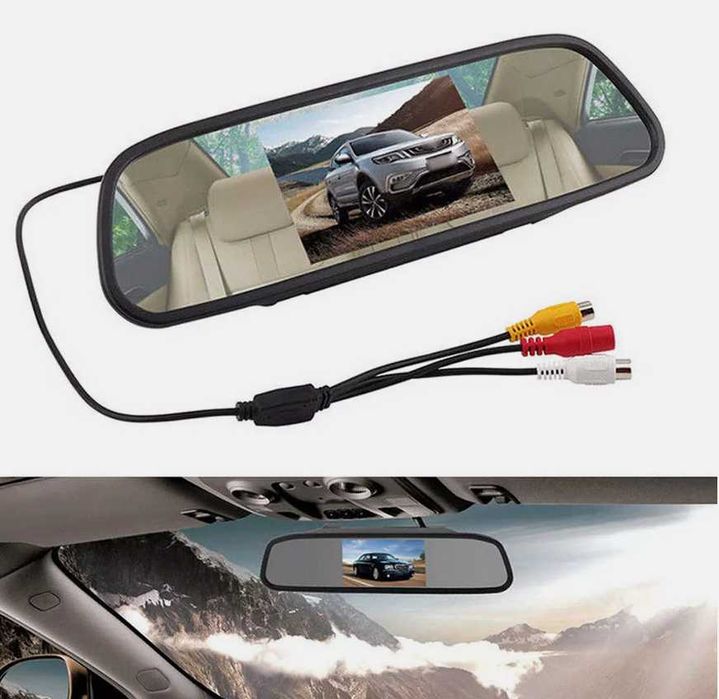 Огледало за обратно виждане с 4,3 инчов дисплей за камера за заден ход