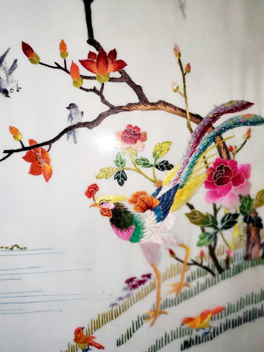 Tablou broderie orientala pe matase