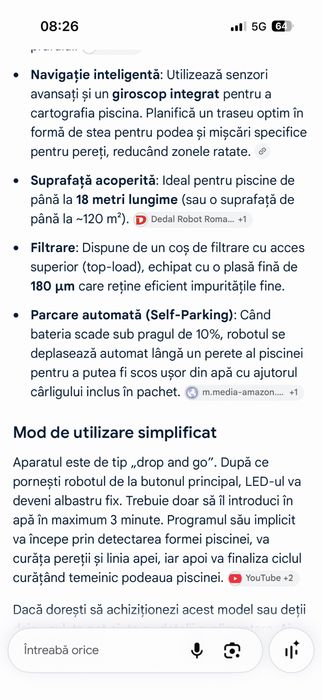 Robot aspirare piscina Osprey 700 ca NOU