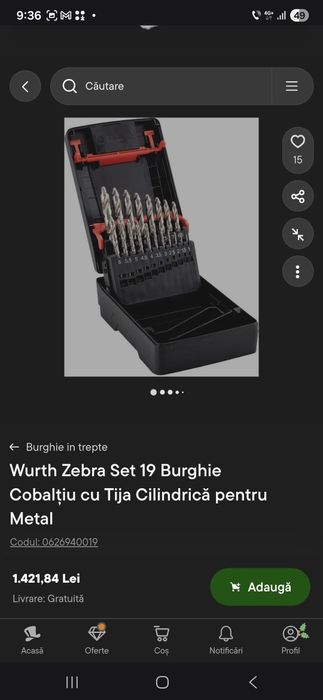 Burghiu würth cobalt Reca Berner Hilti Ruko Facom beta usag unior wiha