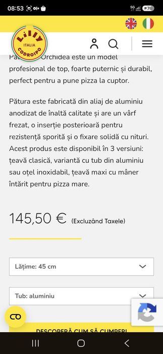 Paletă pizza bucătărie
