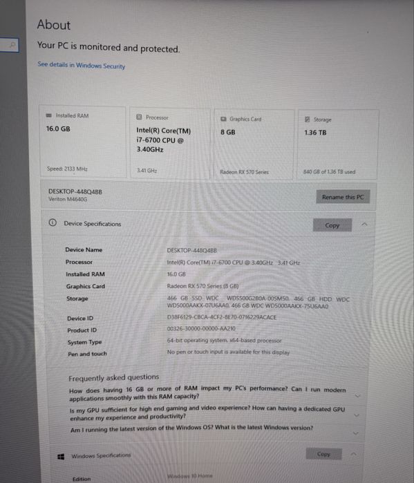 Vând Pc Gaming -I7-6600