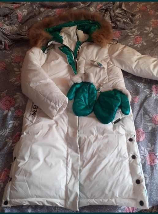 Пуховик подростковый на девочку, рост 164