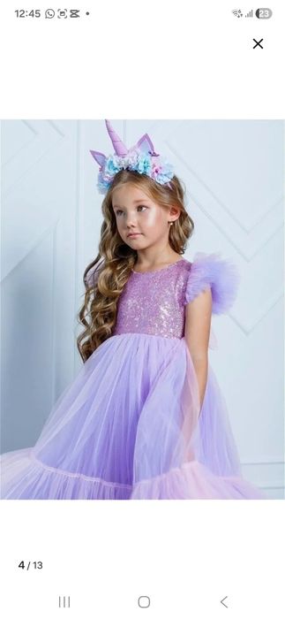 Шикарное  платье с ободком для девочки