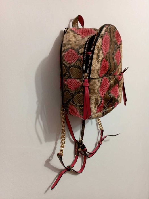 Victoria secret backpack snake skin print pink brown gold