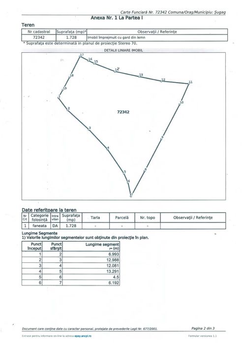 Teren intravilan pe Valea Sebesului, Sugag-Dobra, Sat-Musetoaia