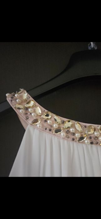 Rochie eleganta alb cu roz