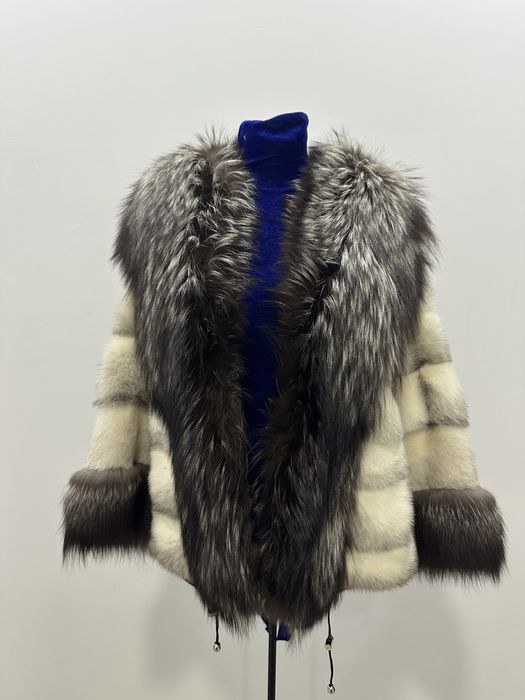 Норка оригинал шуба с чернобуркой