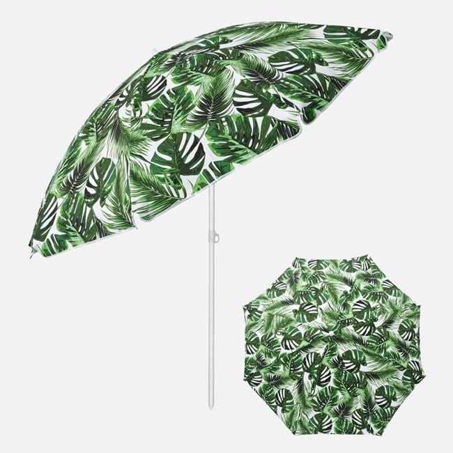 Umbrelă de Plajă Verde cu Protecție UV UPF 50+ – Diametru 2m