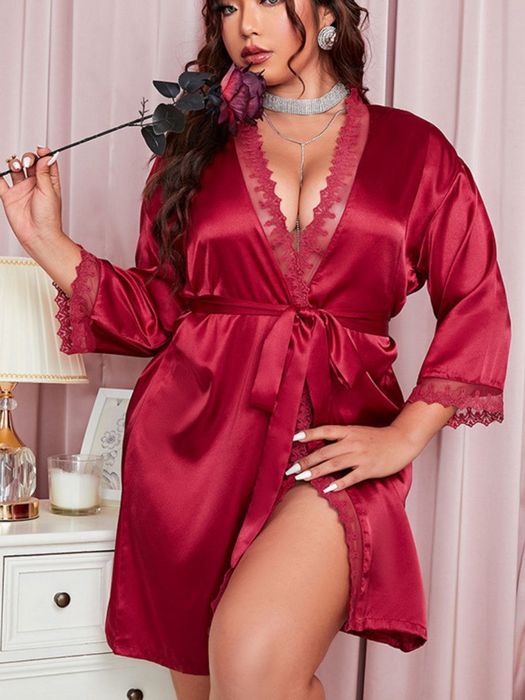 Атласная халат женский