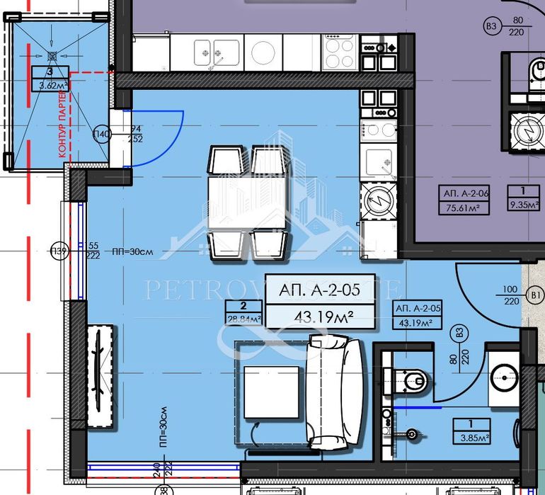 1-стаен в Пазарджик, област-гр.Велинград площ 50 цена 49500