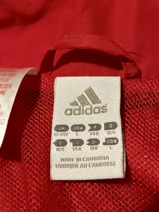 Original - Bluza de trening adidas rosie alba neagra de sport cu dungi