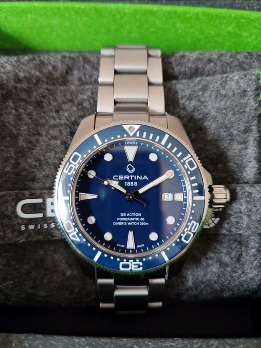 Certina ds action diver 43 mm powermatic 80 Blue