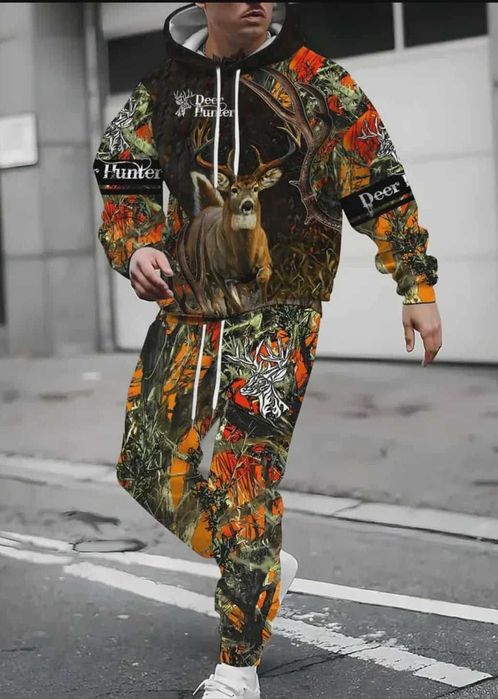 УНИСЕКС спортен екип с красив благодороден елен - размер 5-6XL НОВ!