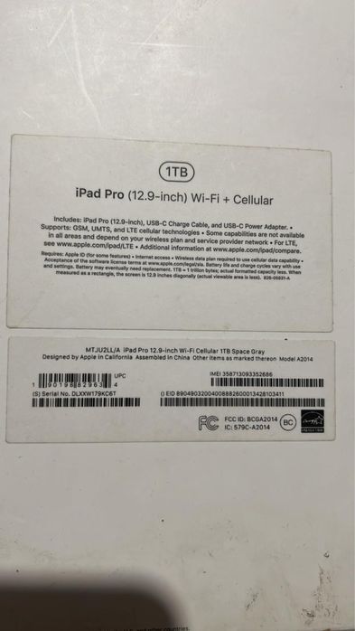 iPad Pro  12,9  1000 гб