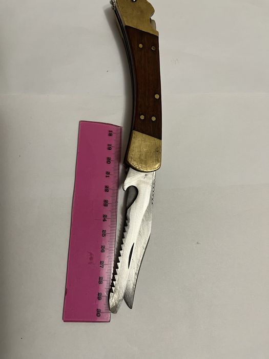 Briceag camping cu doua lame si mecanism blocare L total 215 mm