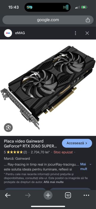 Vand/Schimb placa video RTX 2060 super 8gb