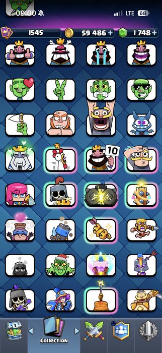 Clash Royale 11.5к | 122/123 карты | 1748 гемов | Max карты