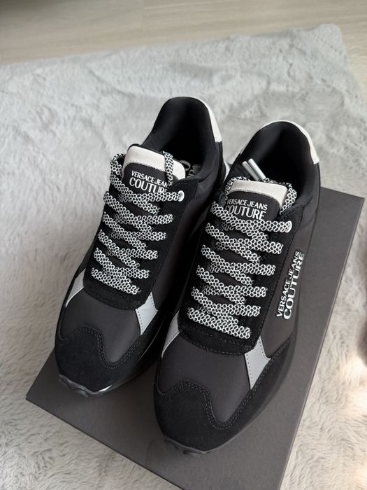 Versace Jeans Couture Fondo Spyke sneakers negru cu alb marimea 42 noi originali