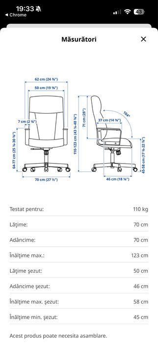 Set birou+scaun Ikea