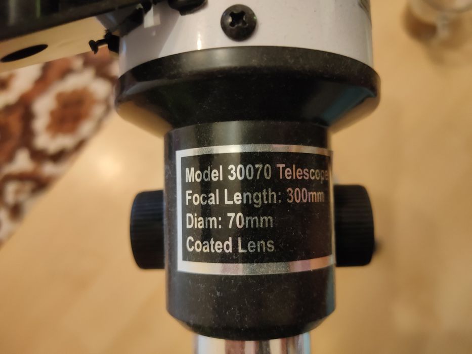 Телескоп за възрастни и деца, Overtang, 70 mm, бяло/черно