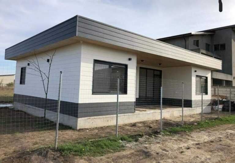 Casa modulara, garaje auto si containere tip birou din structura metalica si panou sandwich termoizolant