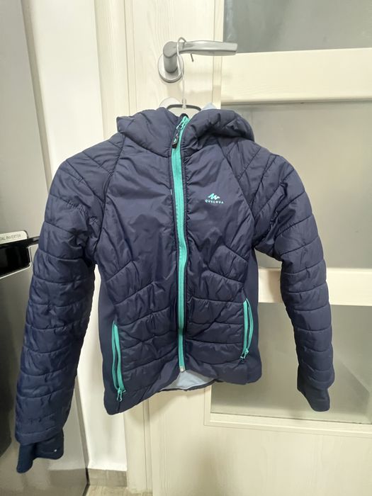 Geacă Drumeție la munte Hybride Bleumarin Fete 7-8