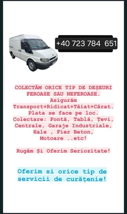 Oferim Servicii de curățenie si Debarasari