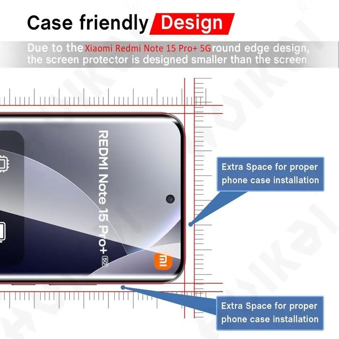 Xiaomi Redmi Note 15 Pro+ 15 Pro 4G / 3D ЦЯЛО ЛЕПИЛО Стъклен протектор