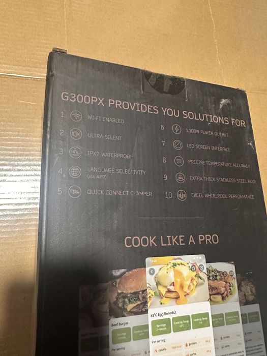 Sous Vide Cooker KitchenBoss G300px ultra quiet wi-fi Nou Sigilat