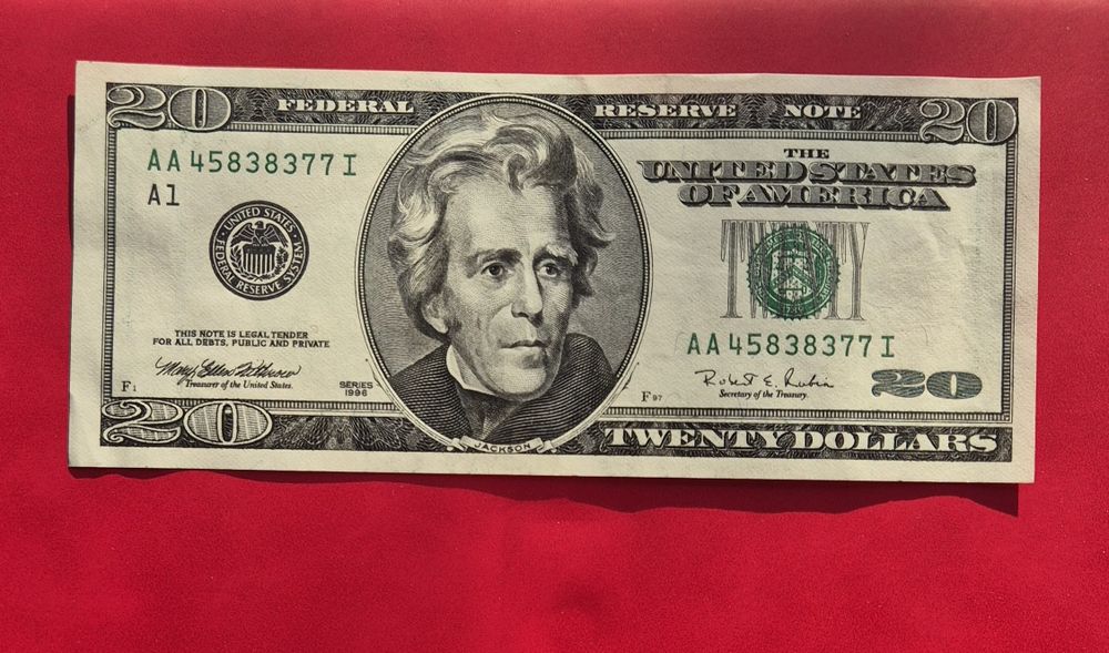 2 bancnote AUNC 20 $ 1996