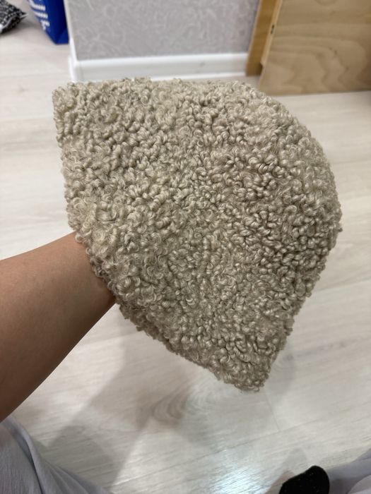 Шуба с шапкой бежевый Тедди