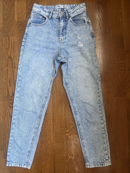 Дамски сини дънки mom fit