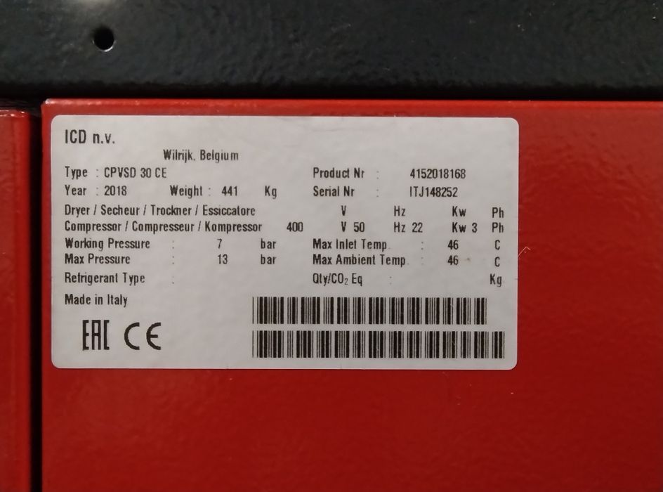 Compresor de Aer Rotativ cu Șurub VSD, Chicago Pneumatic, 30 CP