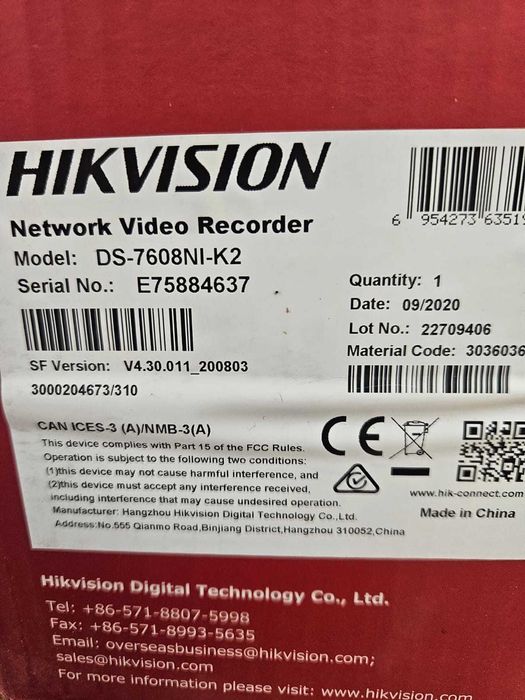 Сетевой видеорегистратор DS-7608NI-K2