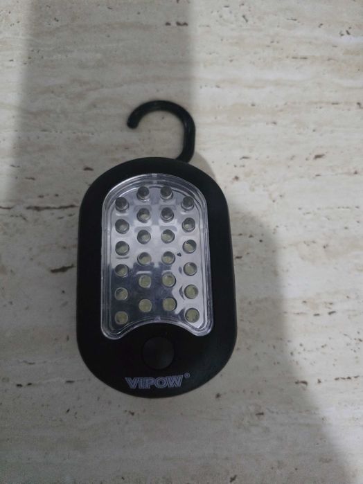 Lampă de atelier fără fir cu magnet și cârlig, 27 LED-uri,