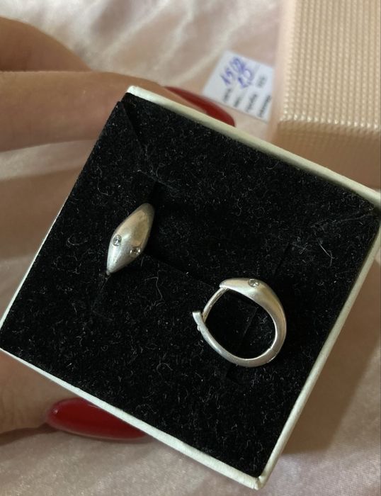 Серебряные сережки, змейки