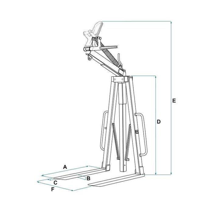 Furca macara pentru paleti autoechilibrabila 2000 kg (2 tone) cu arc– Model MBA-20 Profesionala BOSCARO 4850 lei + tva, bena cu furtun, moloz Italia