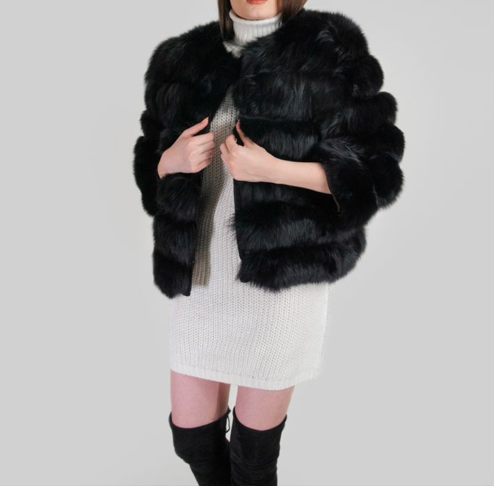 Haina blana naturala de vulpe model 6 in 1