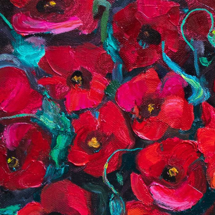 Маки. Холст, масло 80х80 см.