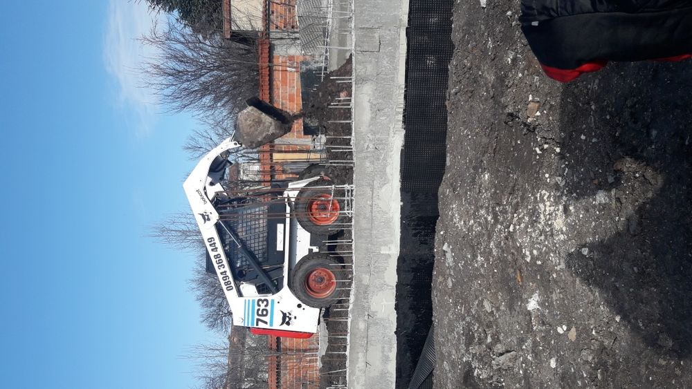 Услуги с Мини Багер ,Мини Челен Товарач Бобкат, Чук, Самосвал