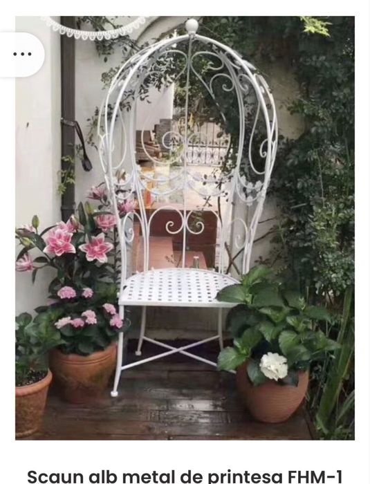 vand scaun printesa alb metal