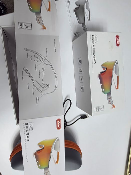 Ochelari de soare Bluetooth profesionali, albi, UV400