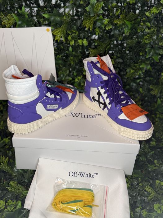Adidasi OFF-WHITE Out Of Office Sneakers high Tops court 3.0 purpel