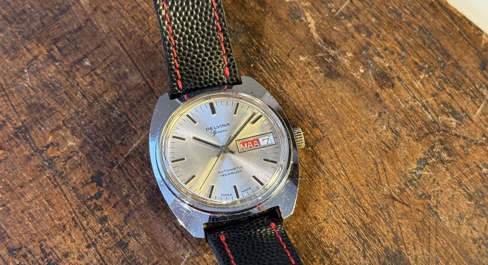 Ceas Delvina automatic 36mm swiss made data dubla