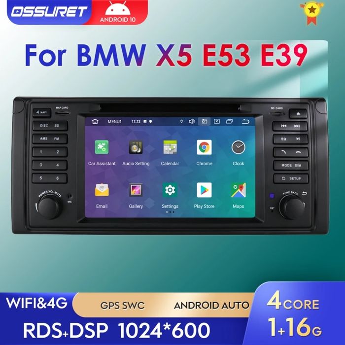 Андроид Мултимедия навигация BMW E39 E53 X5 E38 ANDROID камера GPS бмв